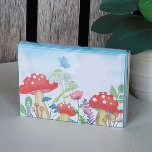 Whimsical Mushroom and Butterfly Notecard Set